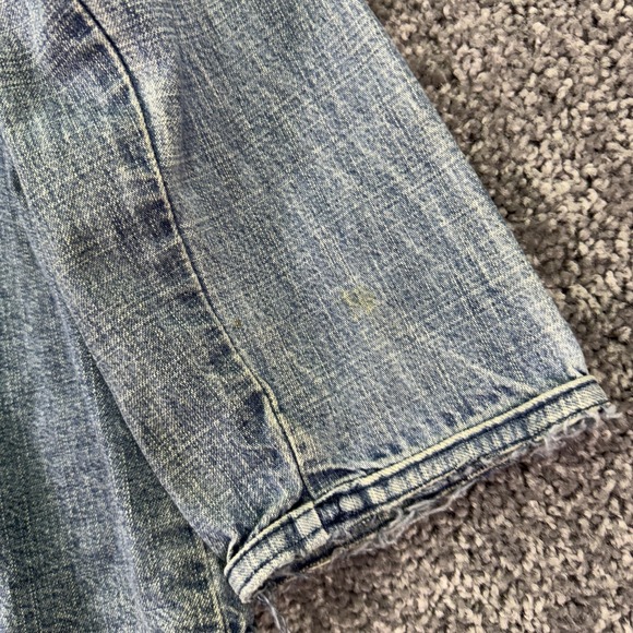 Produce Company Jacket Womens Medium Blue Denim Floral Long Sleeve Lightweight - Picture 11 of 13